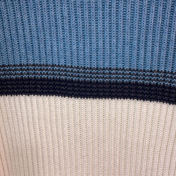 Nautica blue & white ribbed knit crew neck sweater Size XXL - Picture 2 of 5